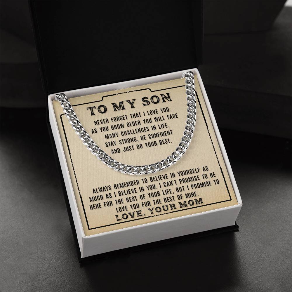 My Son - Never Forget That - Cuban Link Chain Necklace