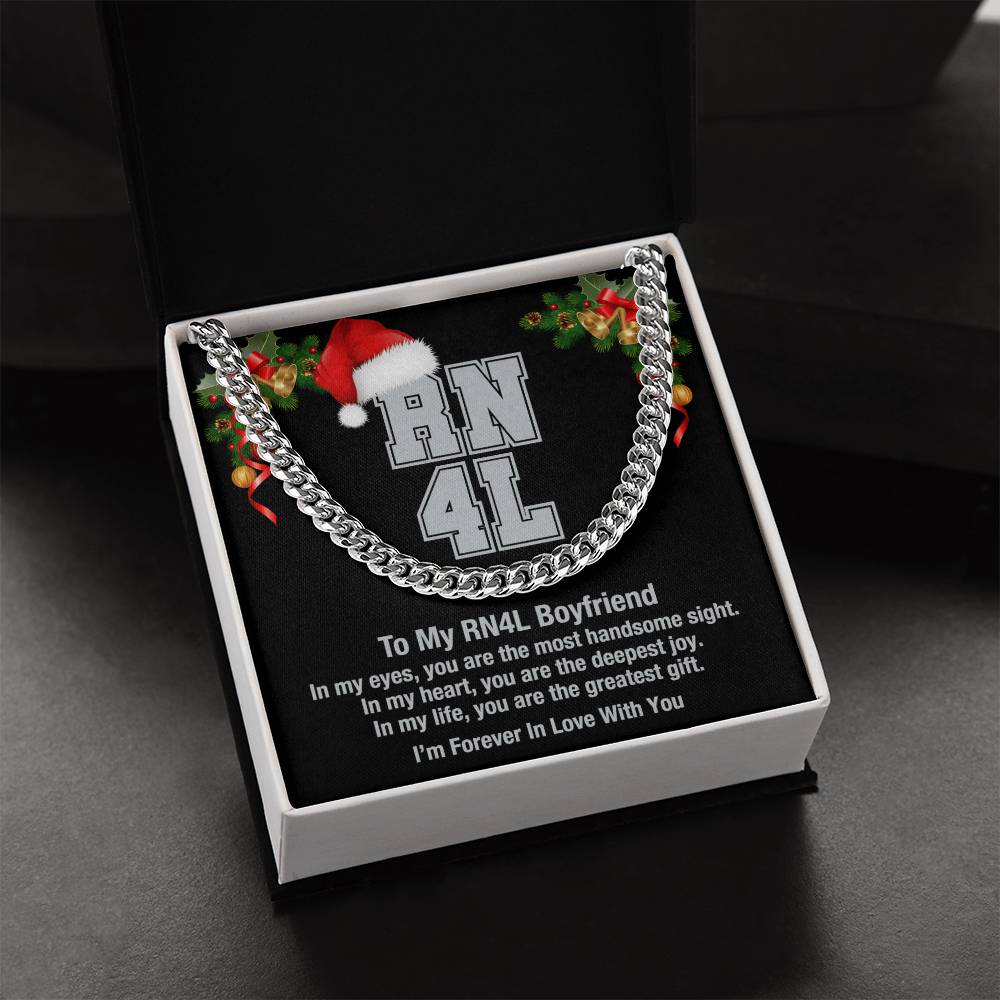 My Rn4l Boyfriend Cuban Link Chain Necklace