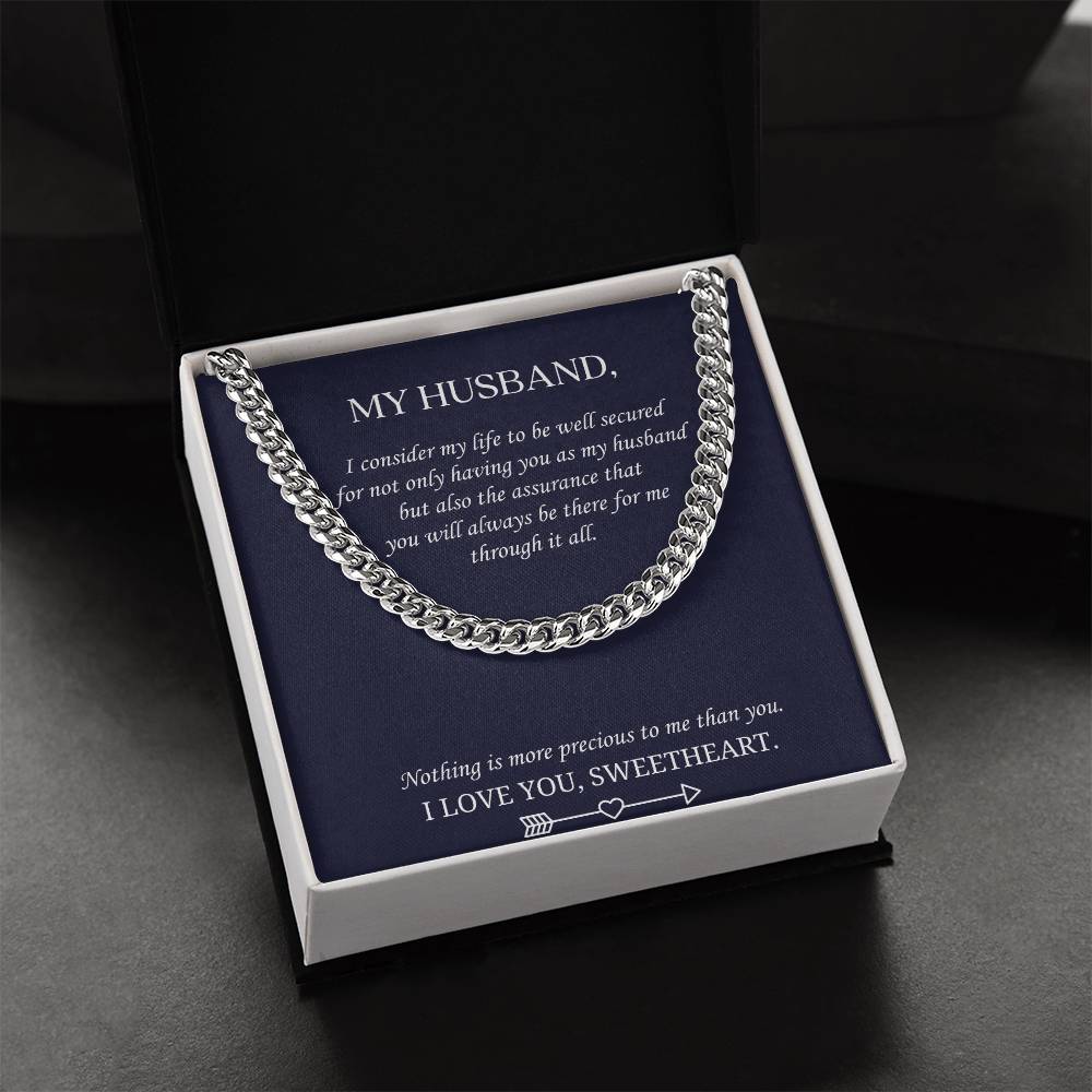 Valentine's Gift For Husband - Nothing Is More Precious To Me Than You. Cuban Link Chain