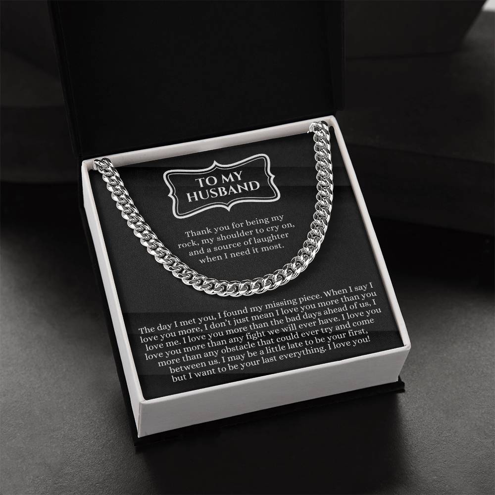 Valentines Day Gift For Husband Meaningful Necklace Gift For Husband Gift For Husband To My Husband Birthday Gift For Cuban Link Chain