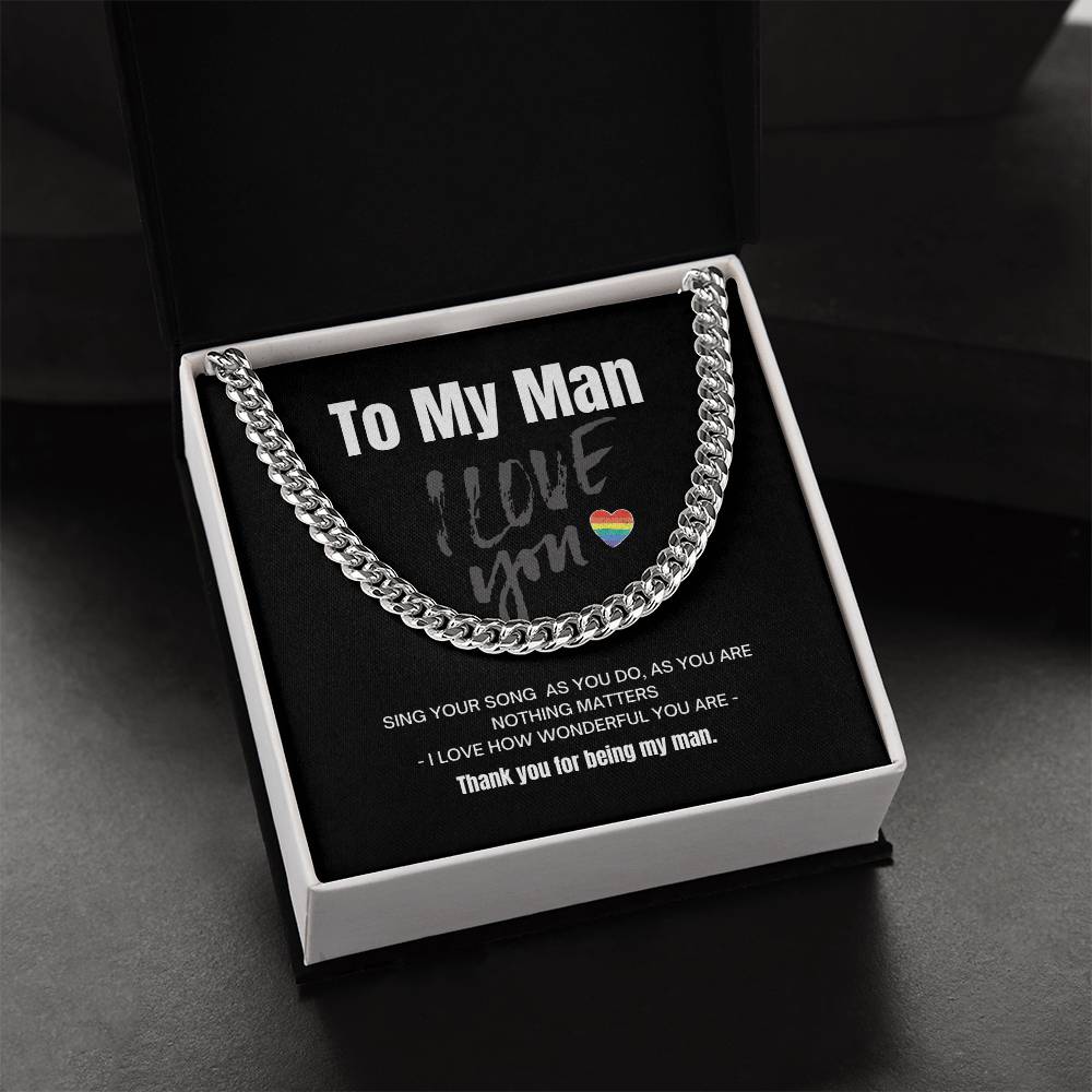To My Man - Cuban Link Chain Necklace