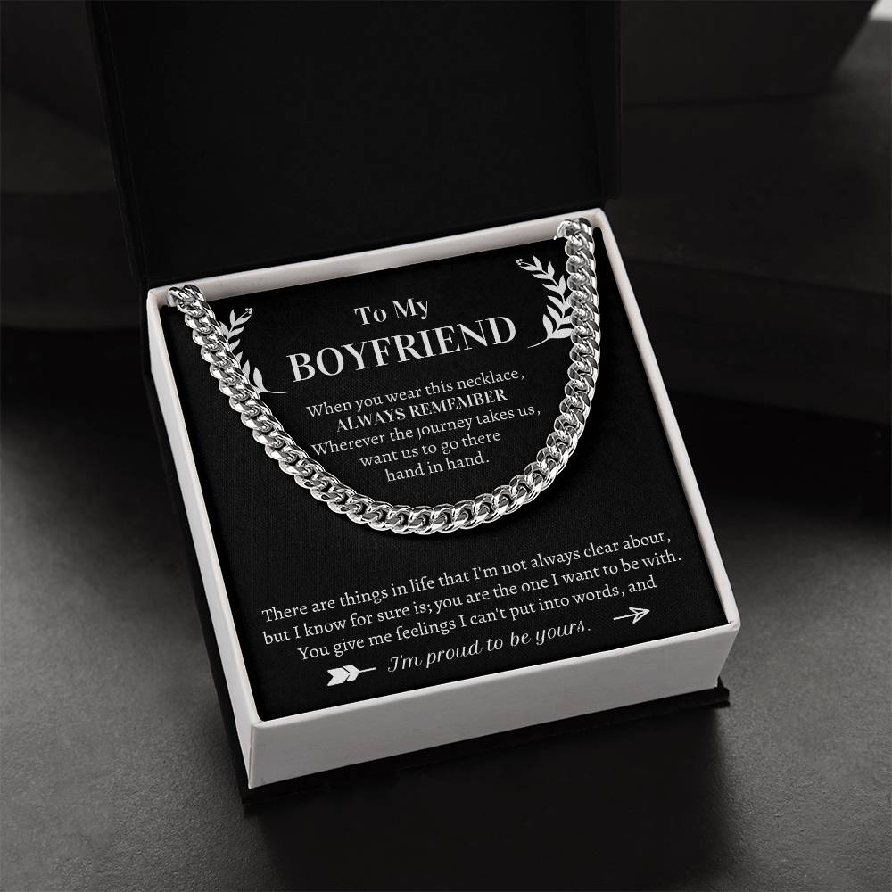Valentine's Gift For Boyfriend - Wherever The Journey Takes Us Want Us To Go There  Hand In Hand Cuban Link Chain
