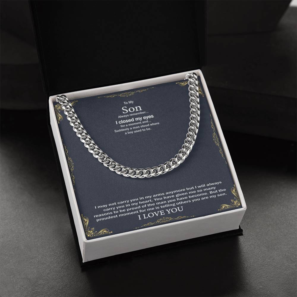 To My Son Cuban Link Chain