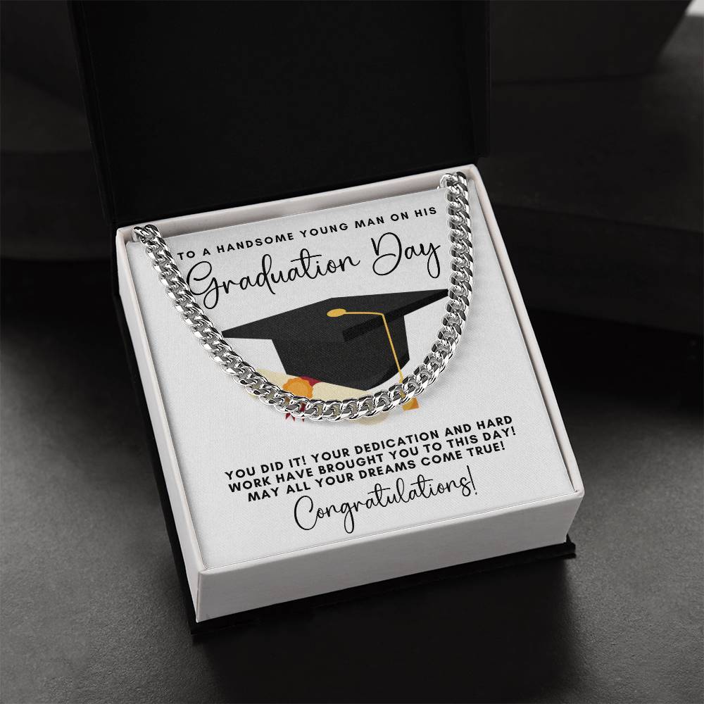Graduation Gift Necklace  Graduation Gift For Him  College Graduation  High School  Senior Graduation  Class Of 2022 Cuban Link Chain