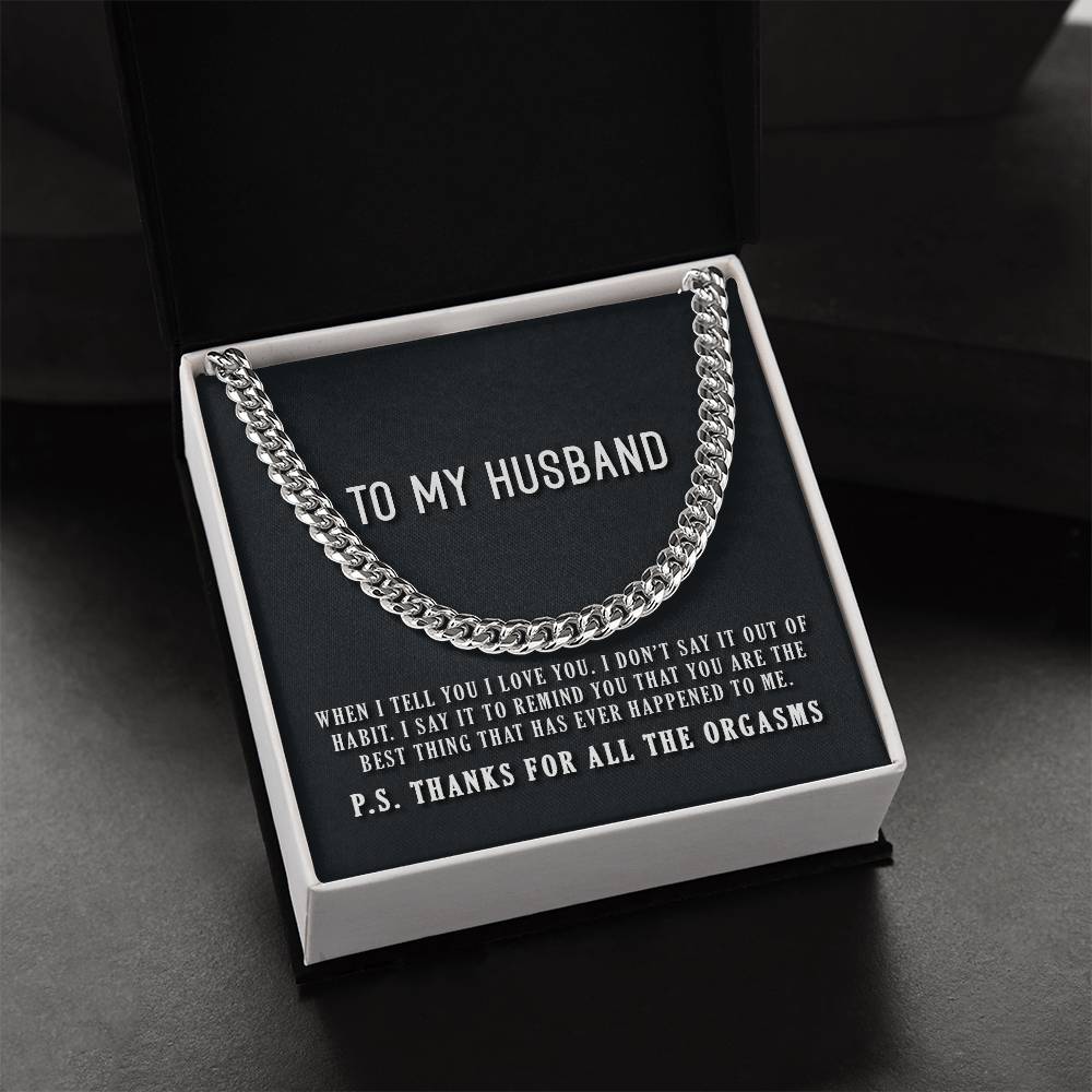 To My Husband Cuban Link Chain
