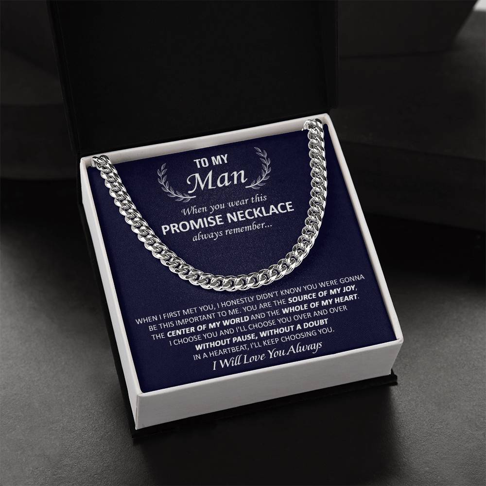 Gift For Your Man - My Joy - Cuban Link Valentine's Day Birthday Gift Anniversary Gift Gift For Boyfriend Gift For Hus Cuban Link Chain