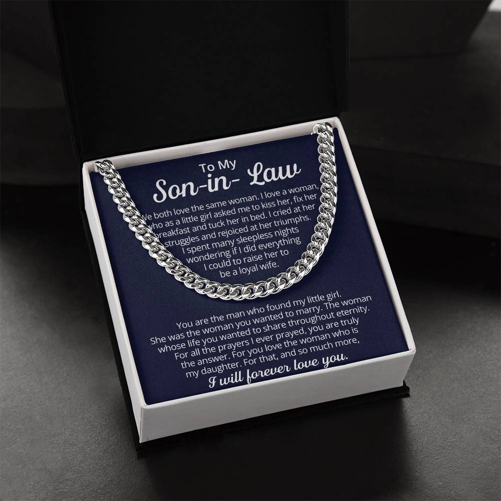 To My Son-In-Law - We Both Love The Same Woman  Cuban Link Chain Necklace
