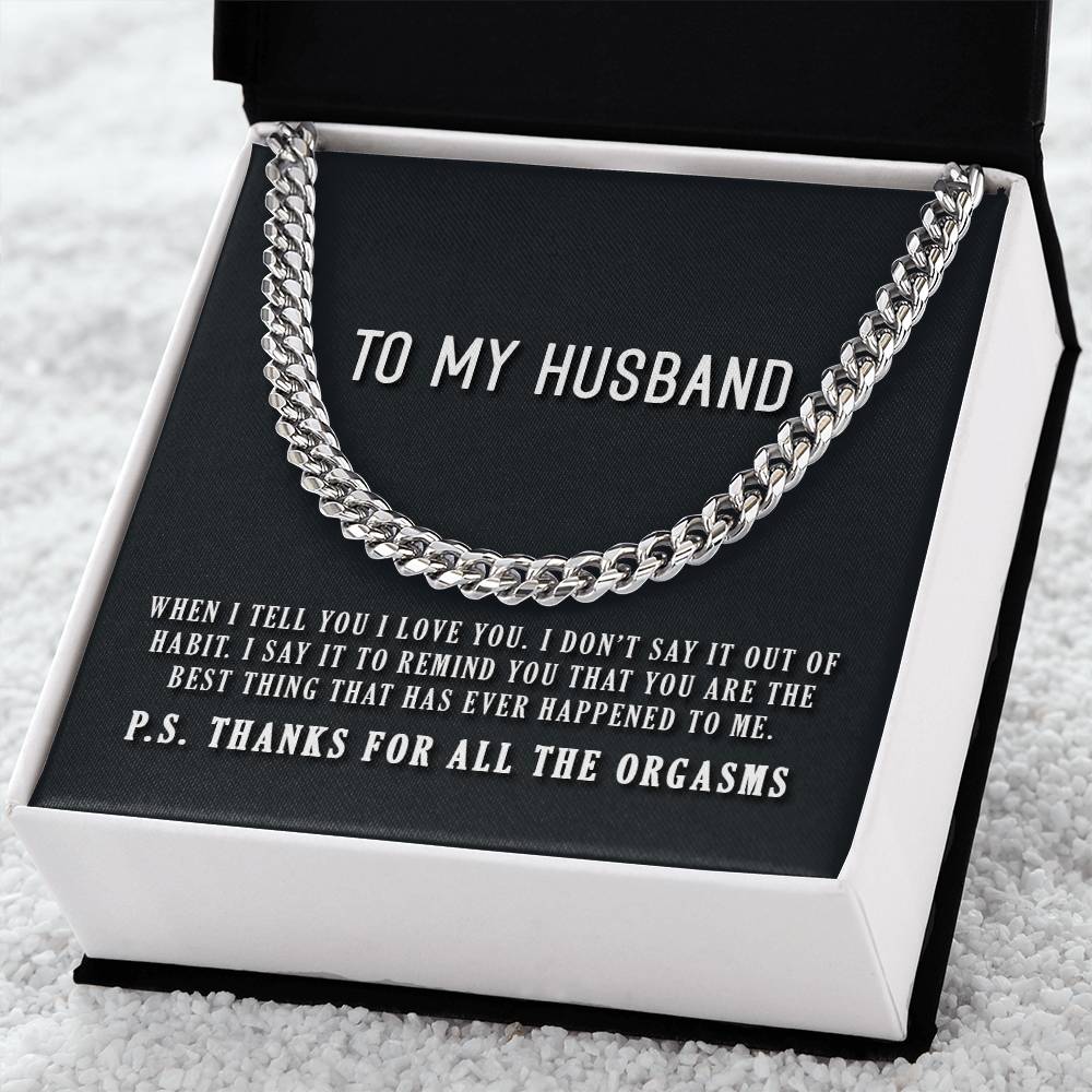 To My Husband Cuban Link Chain