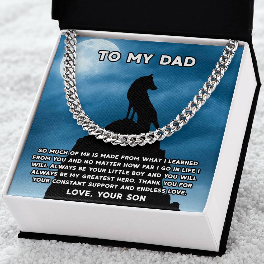 Gifts For Dad From Son Silver Cuban Link Chain Fathers Day Gift Dad Birthday Gift Father Of The Groom Gift