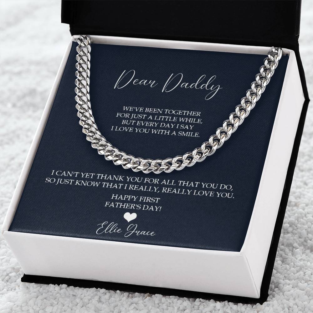 Father's Day Personalized Gift Gift For Husband Father's Day Gift From Baby First Father's Day 2022 Necklace Cuban Link Chain