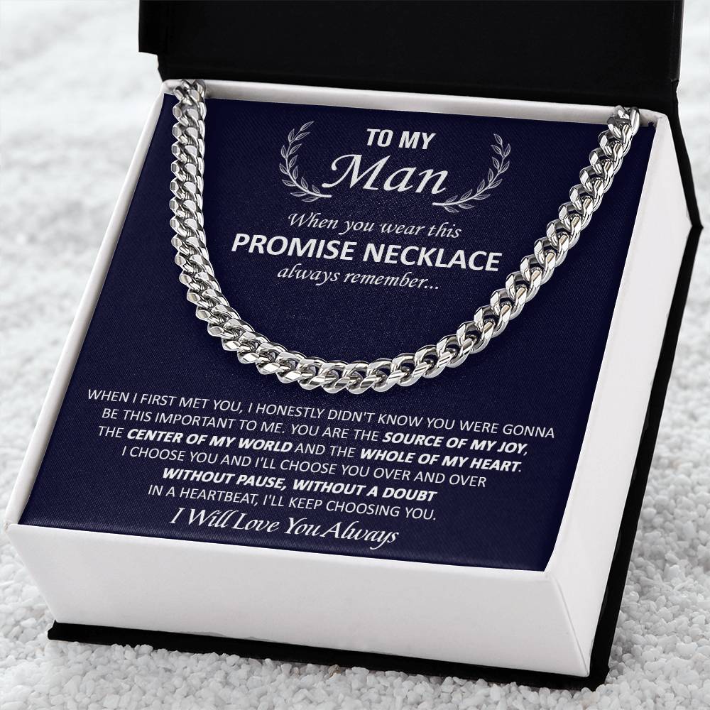 Gift For Your Man - My Joy - Cuban Link Valentine's Day Birthday Gift Anniversary Gift Gift For Boyfriend Gift For Hus Cuban Link Chain