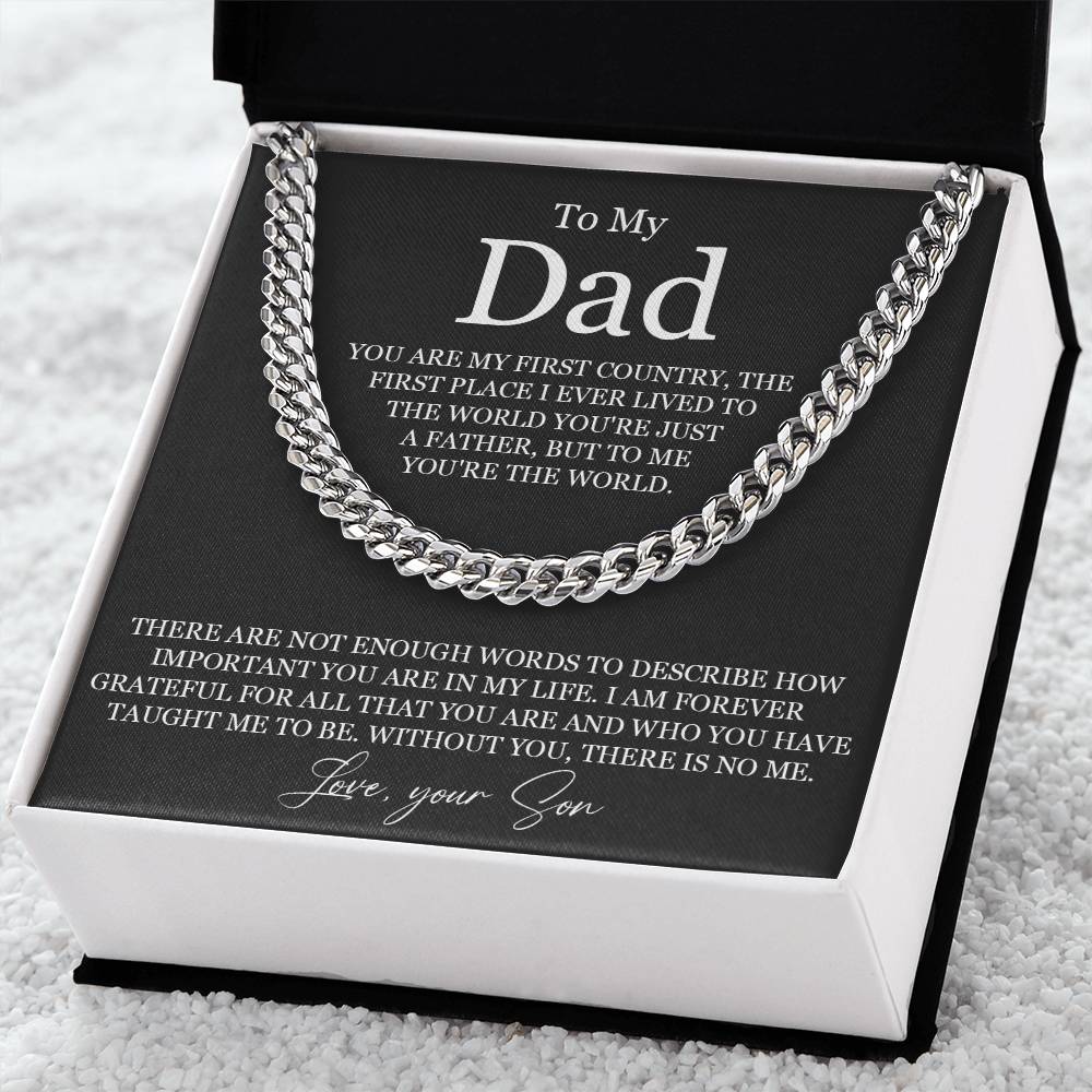 To My Dad Cuban Link Chain Necklace Dad Gift From Son Dad Birthday Father's Day Gift