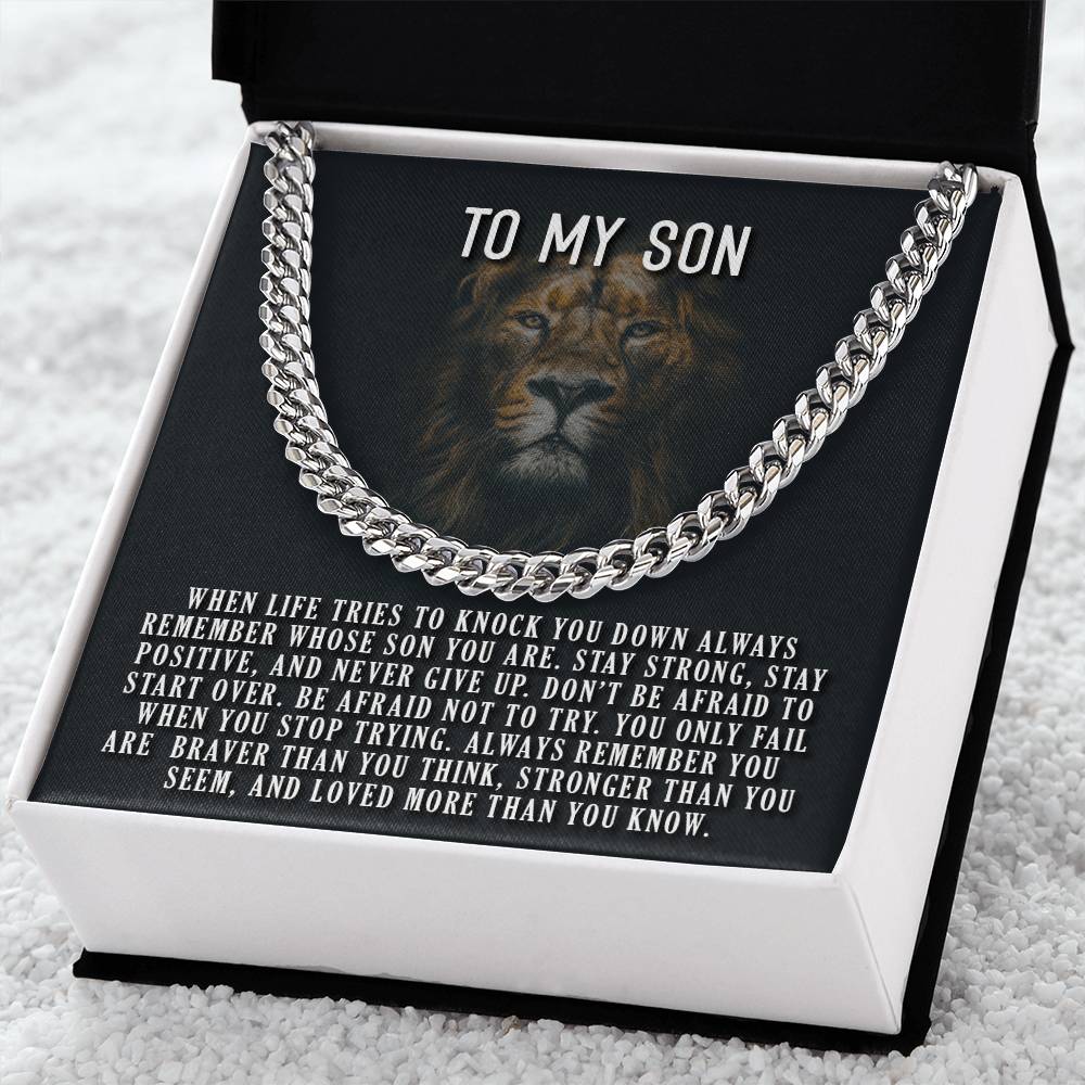 To My Son Always Remember Cuban Link Chain