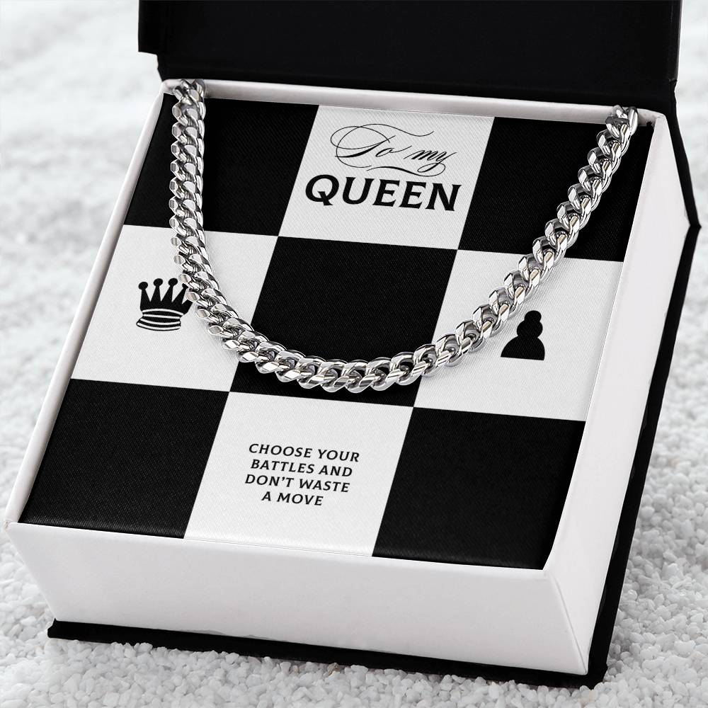 To My Queen Cuban Link Chain