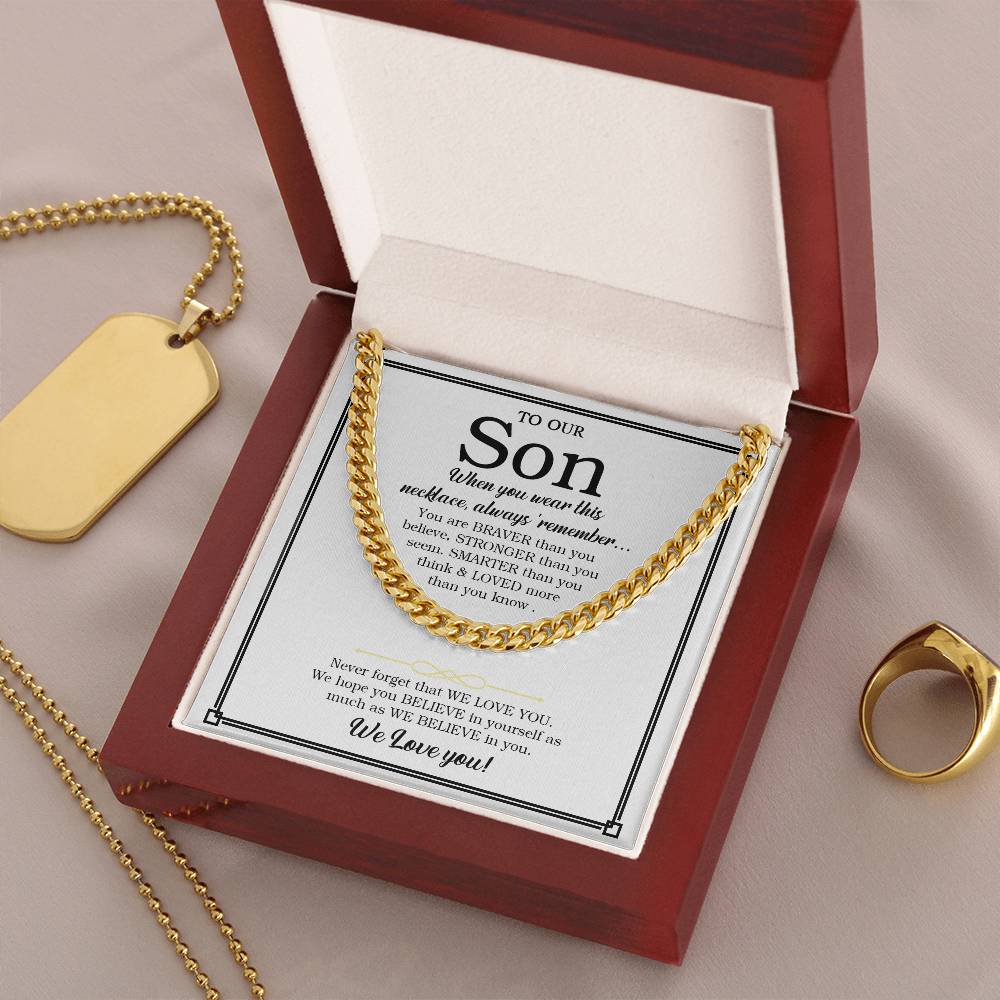 To Our Son Chain Necklace Gift For Son From Parents Son Birthday Son Graduation Gift Cuban Link Chain