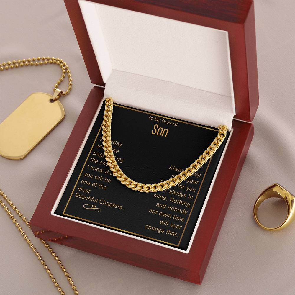 To My Son Gift From Mom  Christmas Gift For Son From Mom  Son Cuban Link Chain Necklace  Sentimental Meaningful Gifts