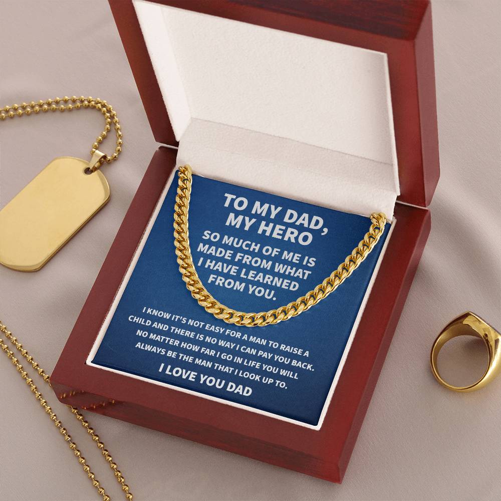 Gift For Dad From Daughter Fathers Day Gift From Son Silver Cuban Link Chain Dad Birthday Gift Father Of The Bride Fat