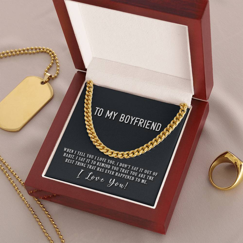 To My Boyfriend Cuban Link Chain