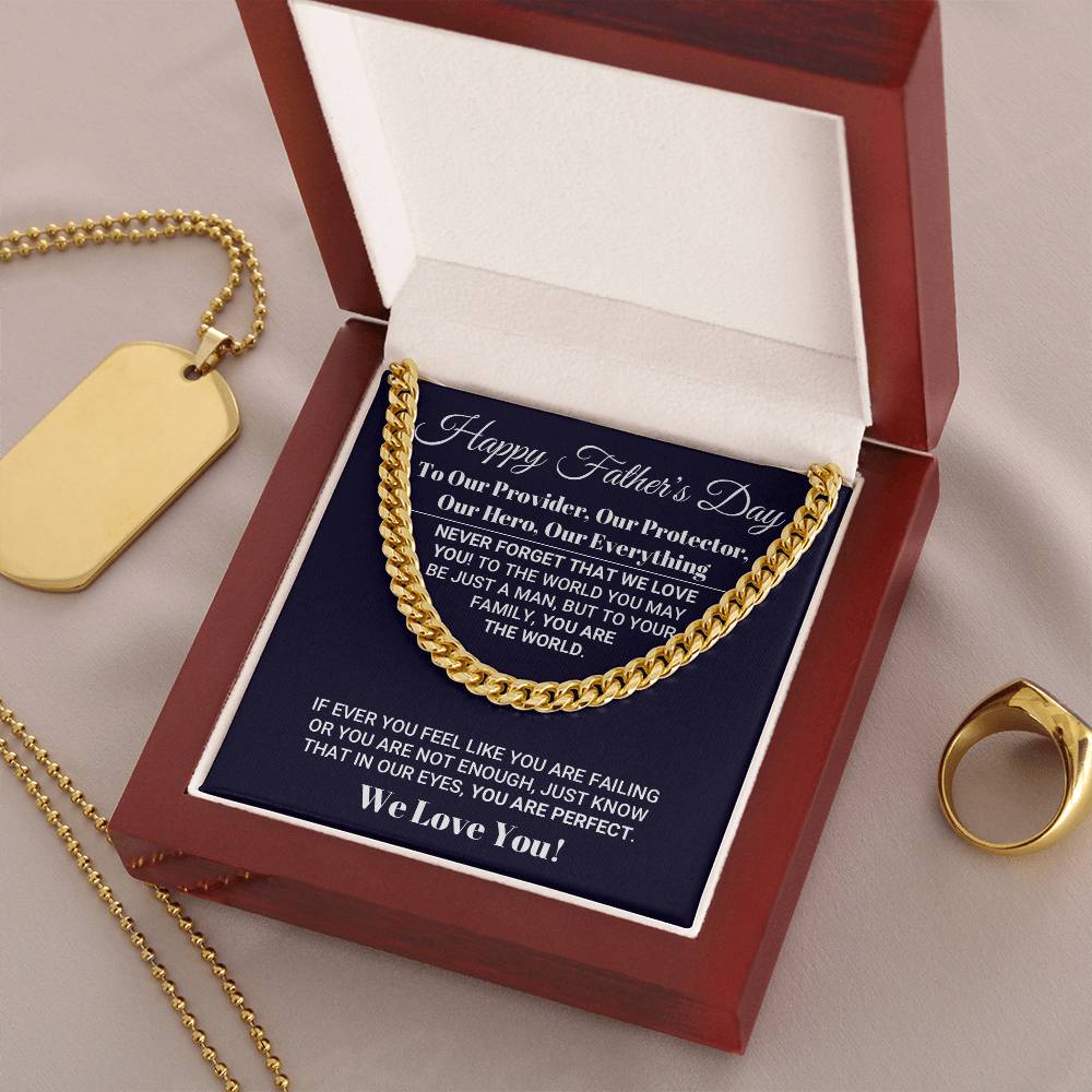 Our Everything Father's Day Necklace Cuban Link Chain