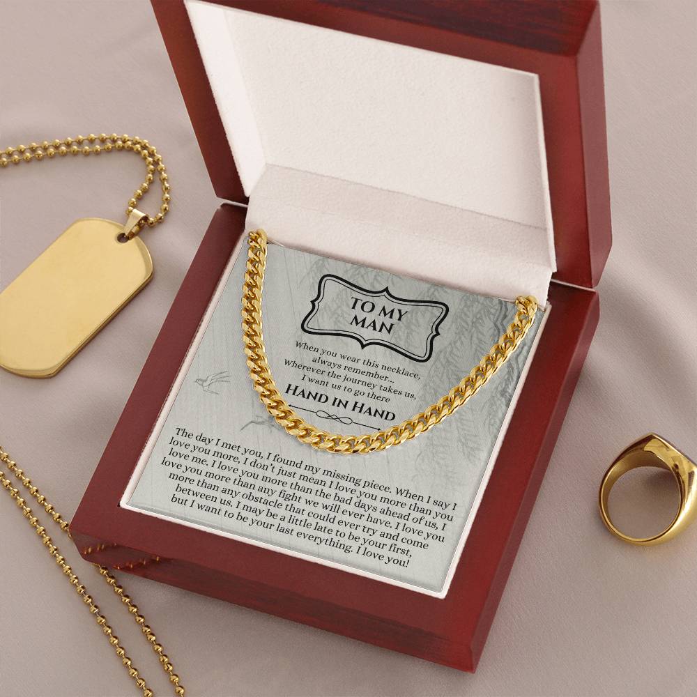 Valentines Day Gift For Him Chain Necklace Gift For Him Promise Necklace Gift To My Man Birthday Gift For Boyfriend An Cuban Link Chain