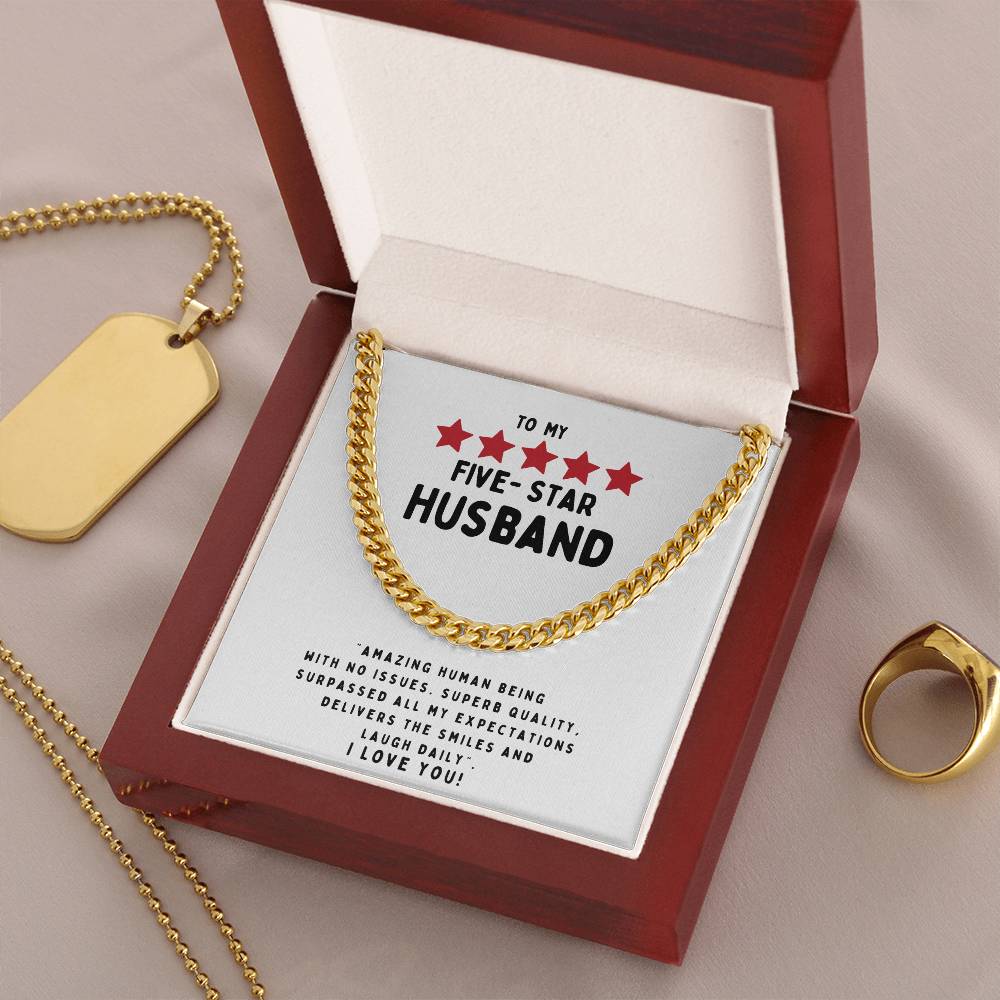 To My Five Star Husband Necklace Cuban Link Chain