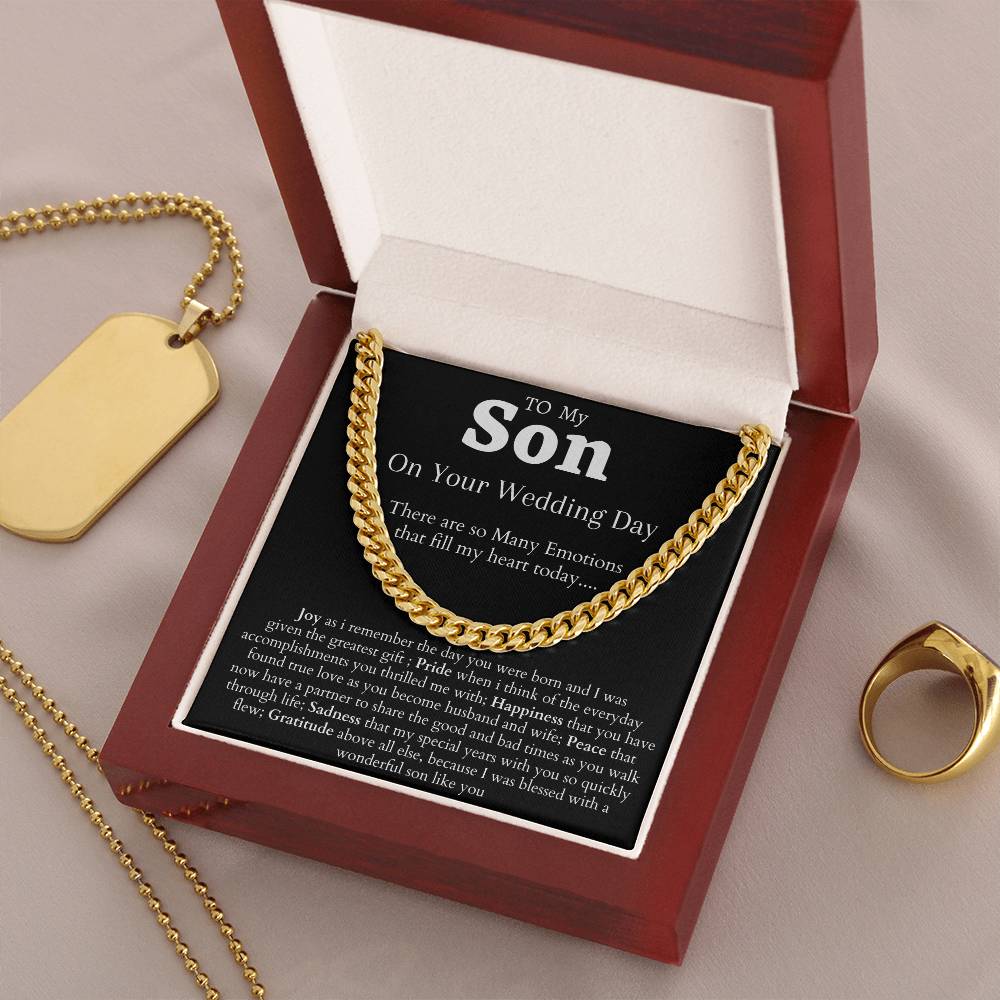 To My Son On Your Wedding Day Cuban Link Chain