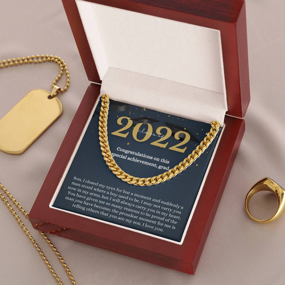 Son Graduation Gift From Mom Mom To Son Graduation Gift Son Graduation Necklace Graduation Gift For Son From Mother Cl Cuban Link Chain