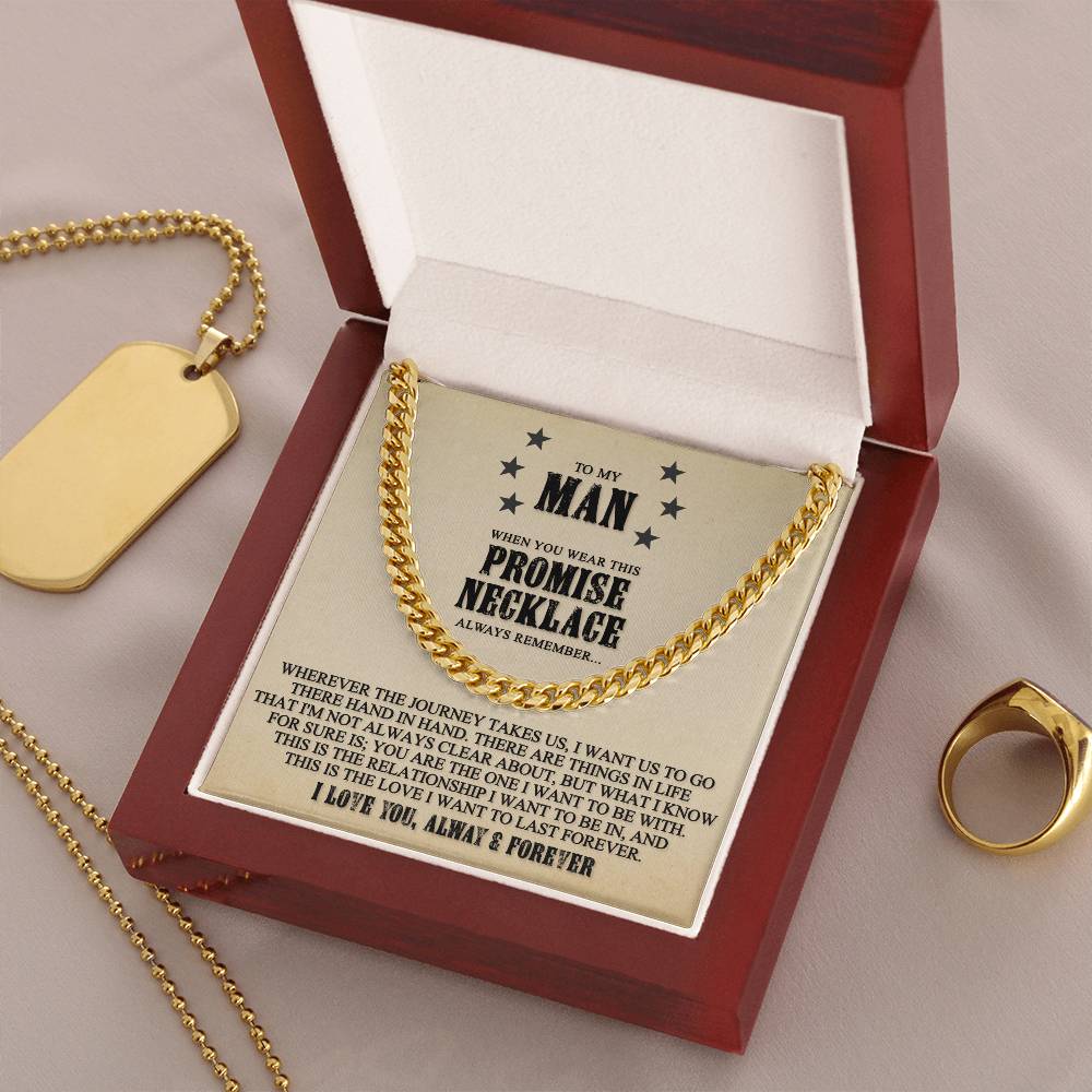 Promise Necklace Cuban Link Chain