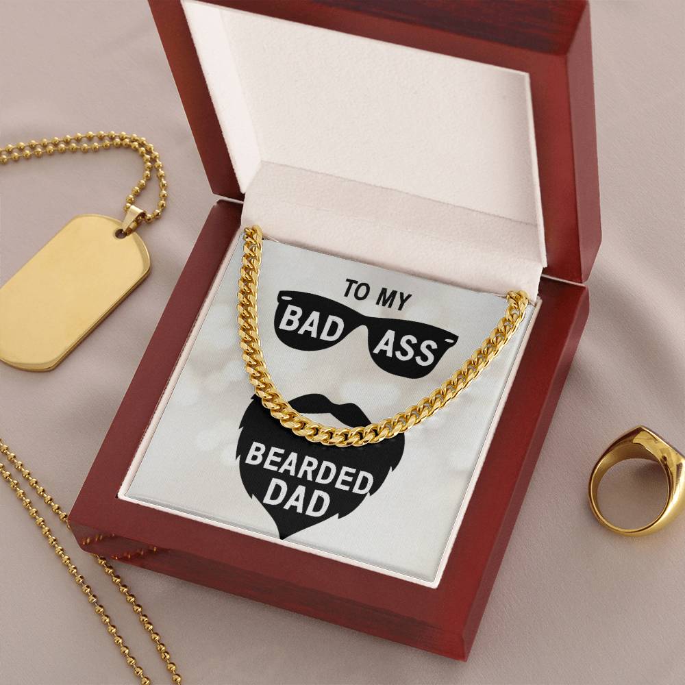 To My Bearded Dad Cuban Link Chain