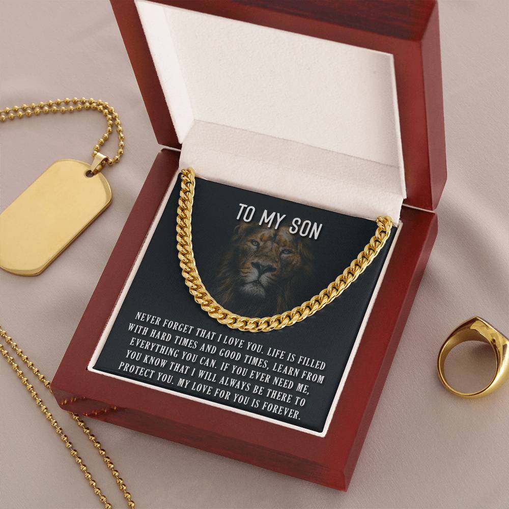 To My Son Cuban Link Chain