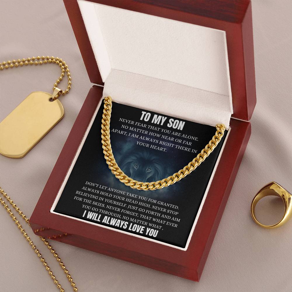 To My Son Necklace Christmas Gift For Son From Mom Dad Son Chain Necklace From Dad Teenager Son Gift Cuban Link Chain