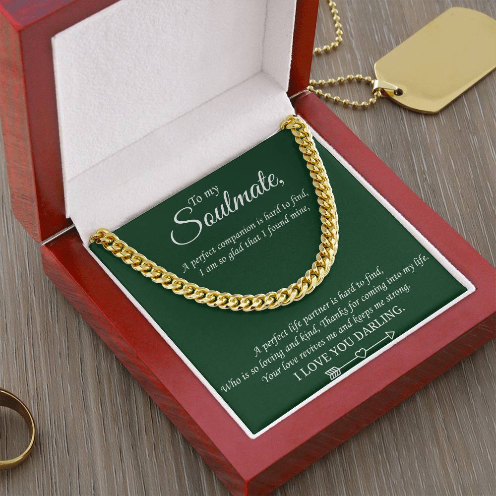 Valentine's Gift Cuban Necklace Gift For Boyfriendsoulmatehusband - Your Love Revives Me And Keeps Me Strong Cuban Link Chain