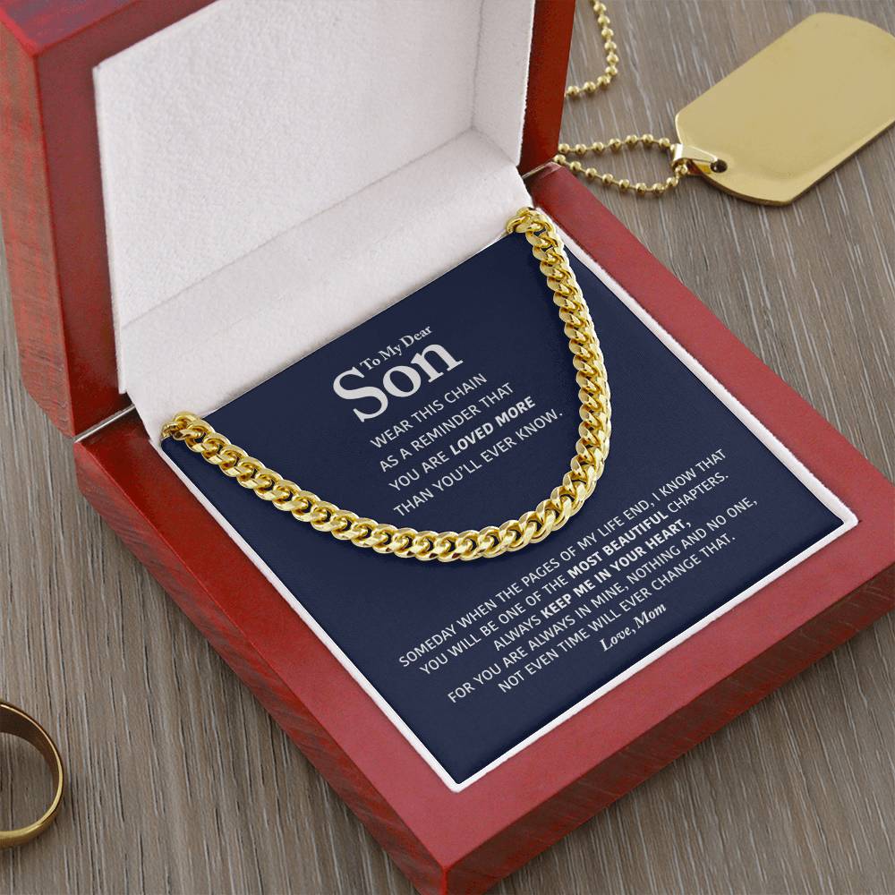 My Dear Son - Keep Me In Your Heart - Cuban Link Chain