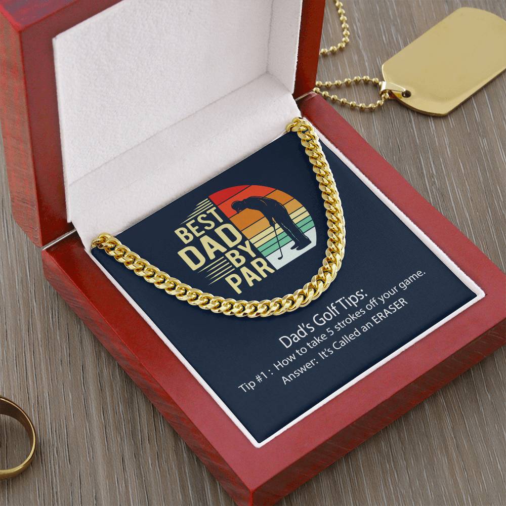 Cuban Link Chain Men Best Dad By Par Gift Necklace For Dad Father's Day Gift Dad Birthday Gift