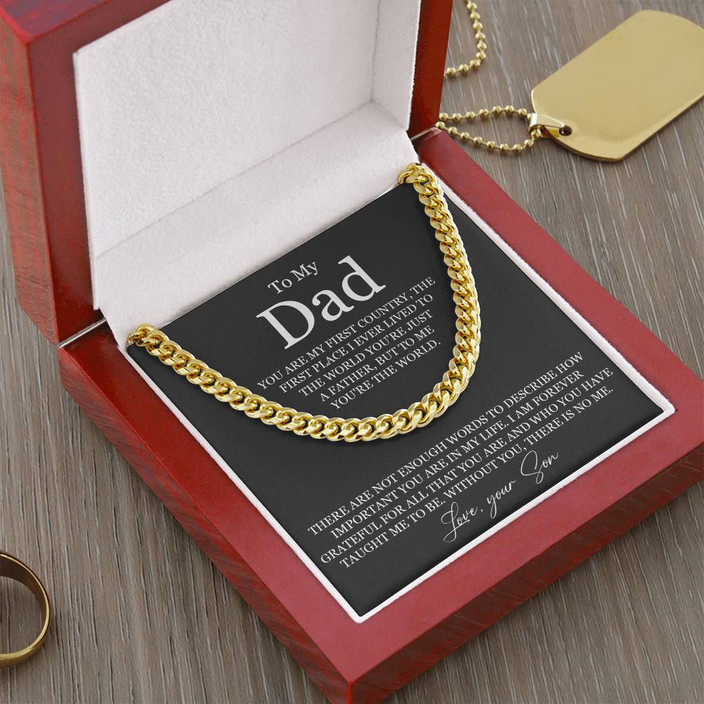 To My Dad Cuban Link Chain Necklace Dad Gift From Son Dad Birthday Father's Day Gift