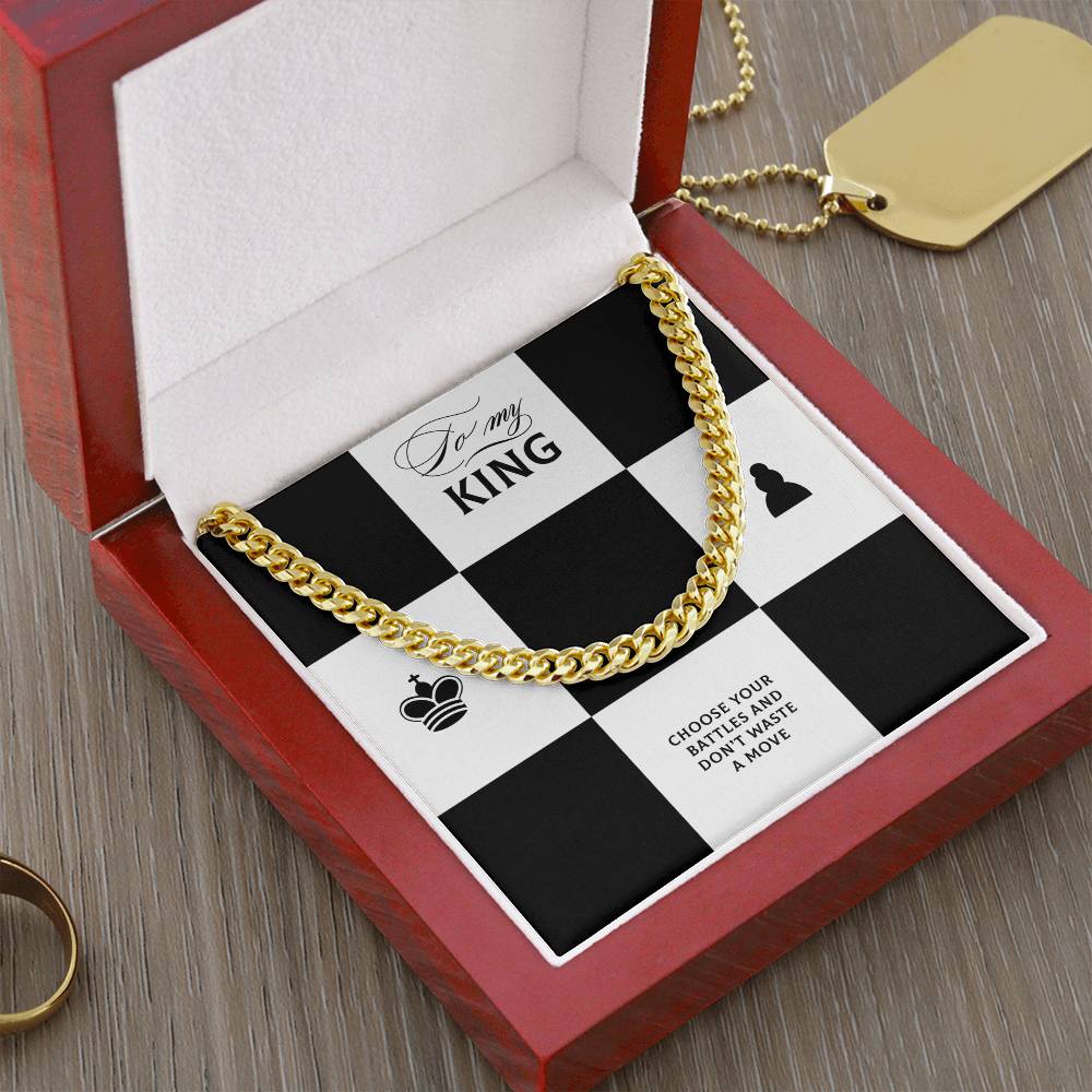 To My King Cuban Link Chain Gift To Husband   Boyfriend  Fiancé  Gifts For Him Men Chain Necklaces