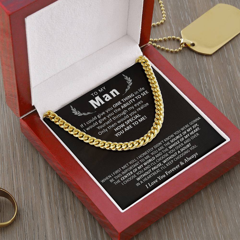 Gift For Your Man - Love You Forever - Cuban Cuban Link Chain