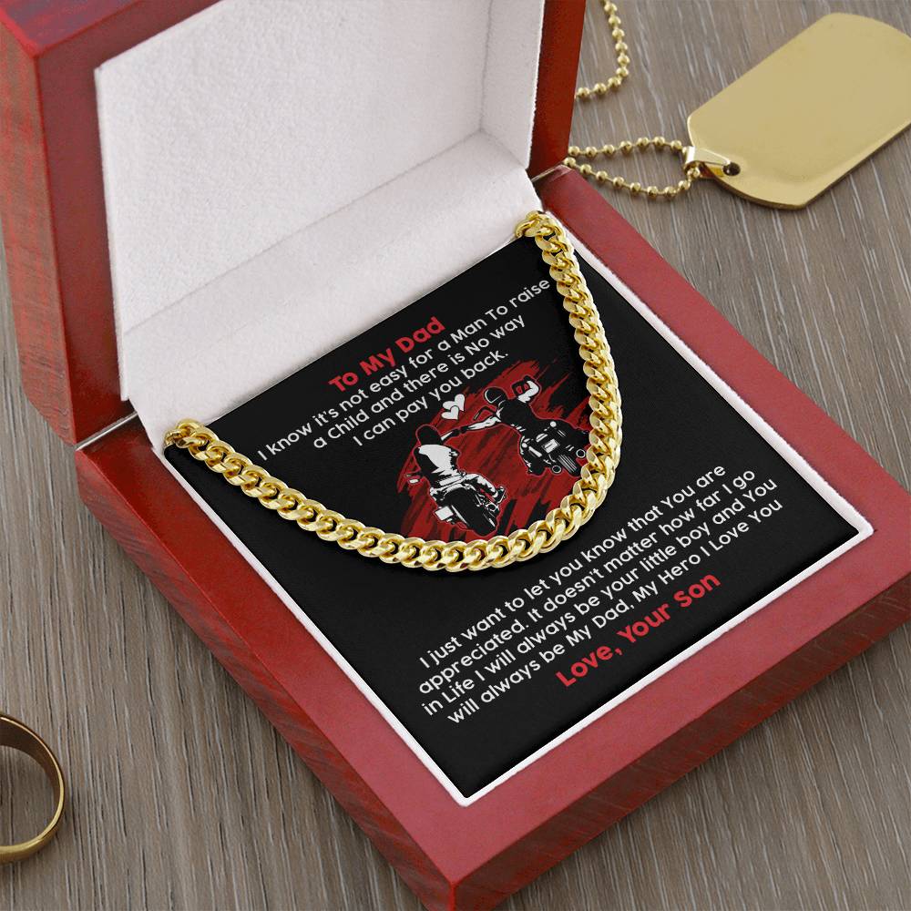To My Biker Dad - Cuban Link Chain