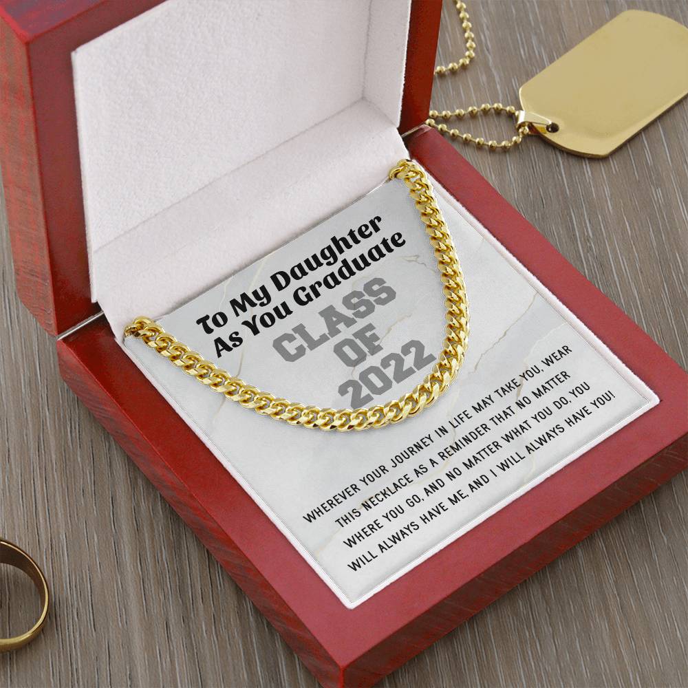 Daughter Graduation Class Of 2022 High School Graduation College Graduation Gift For Daughter Womens Gold Cuban Link C Cuban Link Chain