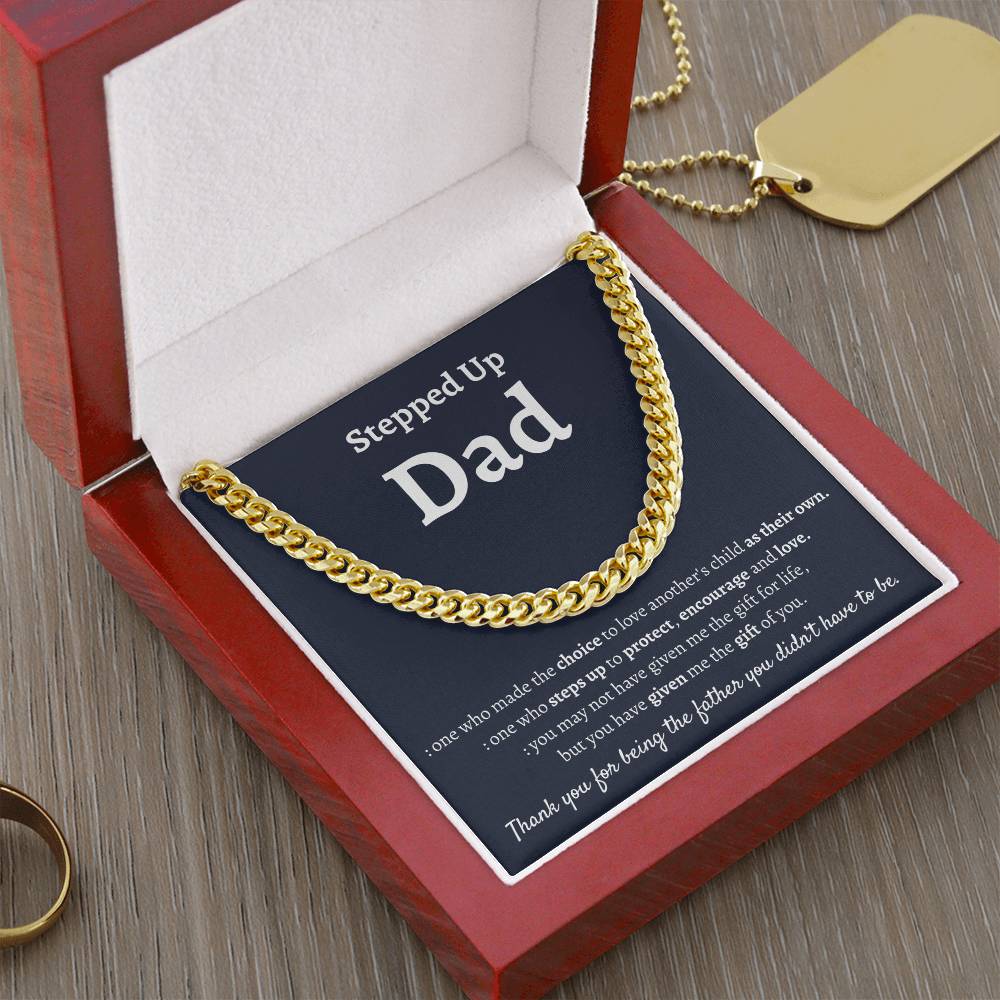 Stepdad Fathers Day Gift Bonus Dad Gift Stepped Up Dad Cuban Chain Necklace Stepdad Gifts Ideas Gift For Stepdad From Cuban Link Chain
