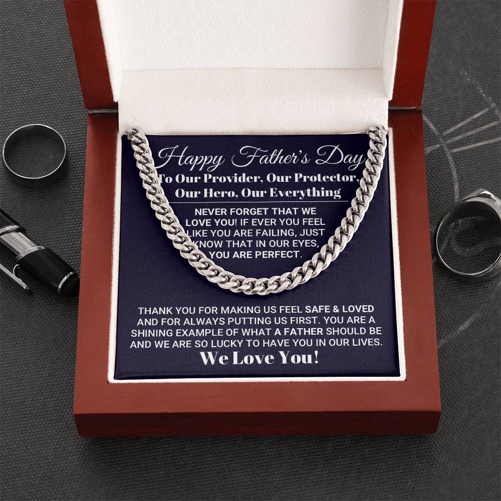 Our Everything Father's Day Necklace Cuban Link Chain