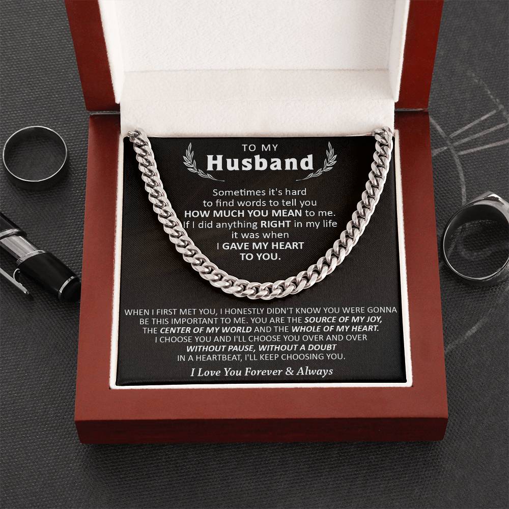 Gift For Husband - Words - Cuban Cuban Link Chain