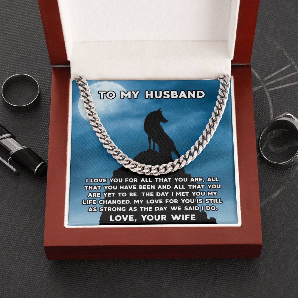 Husband Fathers Day Gift Silver Cuban Link Chain For Men Husband Birthday Gift Anniversary Gift For Husband From Wife