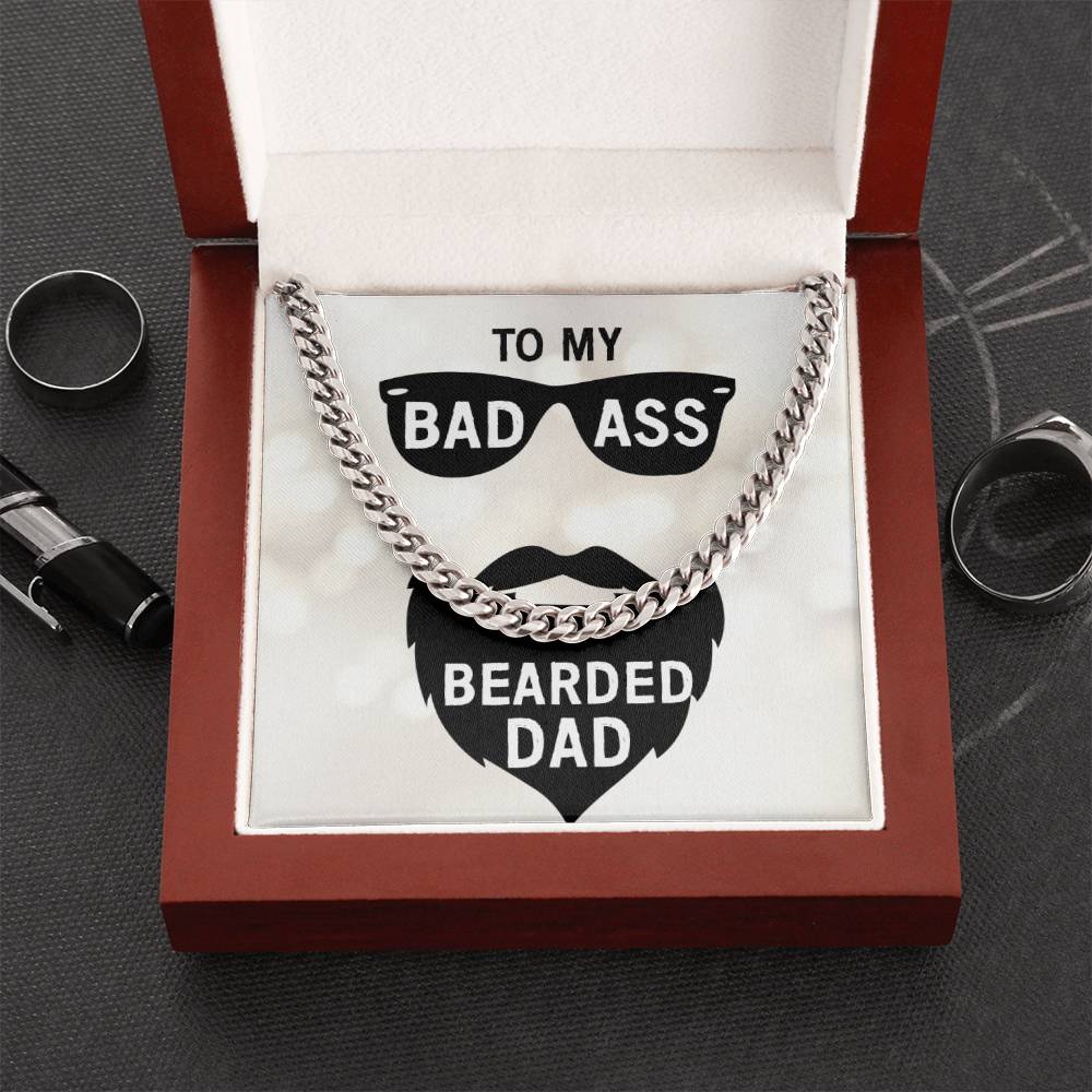To My Bearded Dad Cuban Link Chain