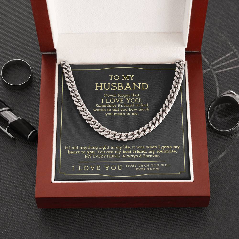 To My Man Chain Necklace Boyfriend Gift From Girlfriend Anniversary Gift Boyfriend Birthday Cuban Link Chain