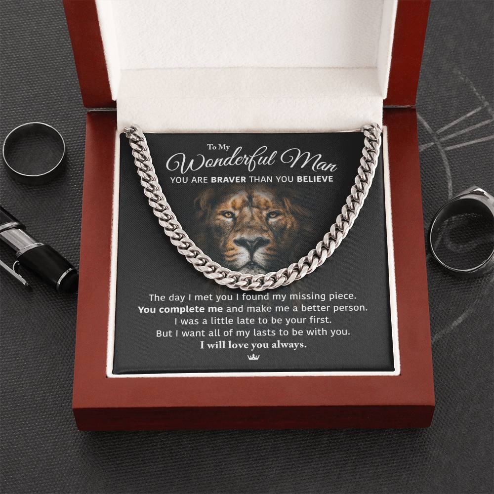 My Wonderful Man -Perfect Gift Idea Cuban Link Chain