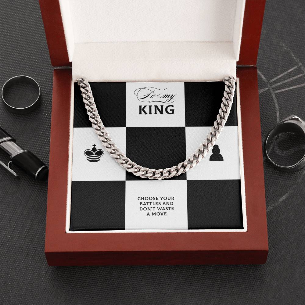 To My King Cuban Link Chain Gift To Husband   Boyfriend  Fiancé  Gifts For Him Men Chain Necklaces
