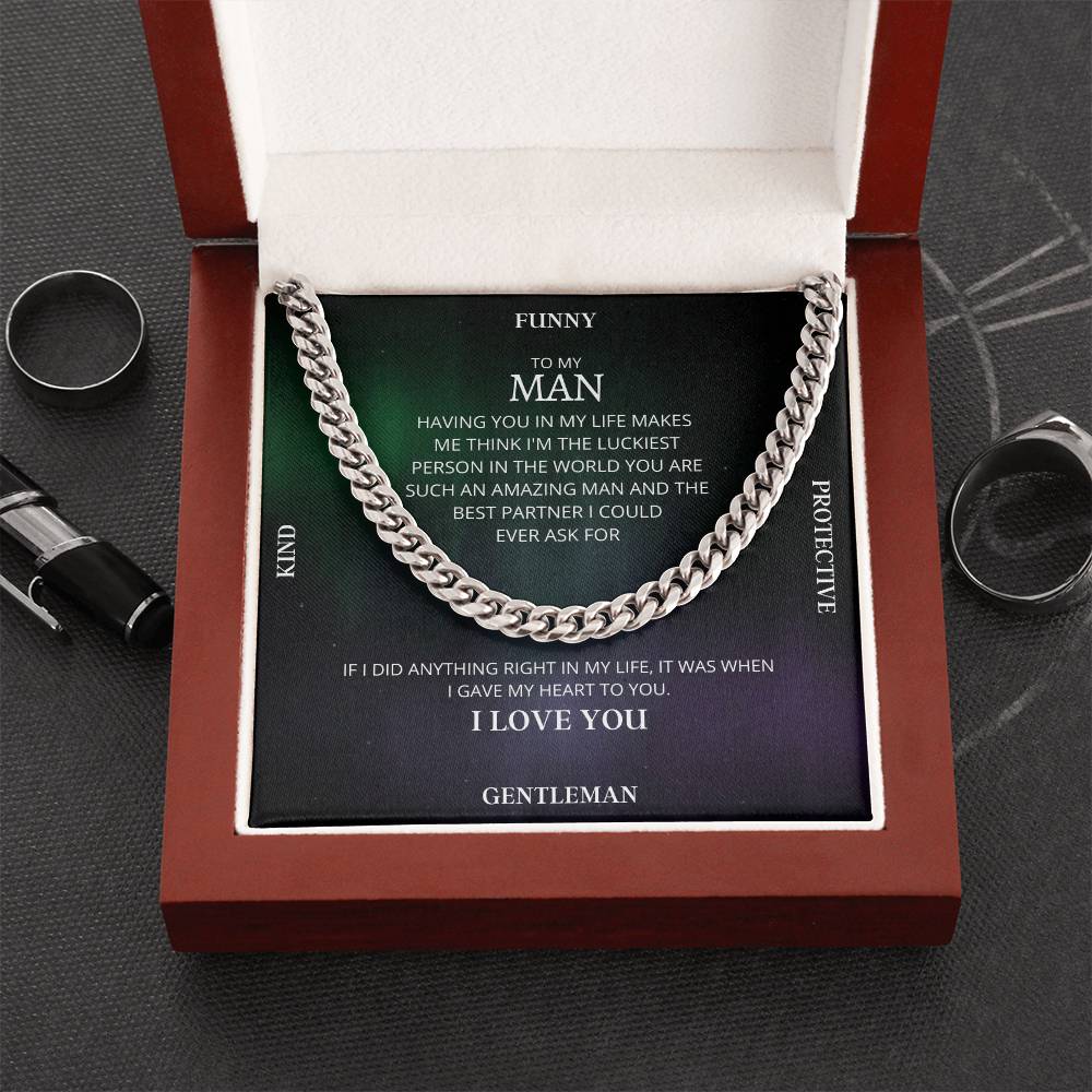 I Gave My Heart To You Cuban Link Chain Necklace Aurora Original