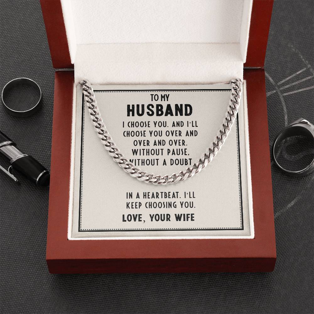 Cuban Link Chain For Husband. Chain Necklace Anniversary Gift For Husband Birthday Gift For Man Gift For Men Chain For