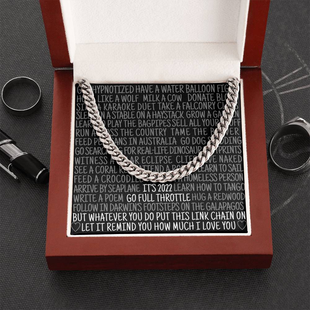 New Year Gift For Men Christmas Gift For Nephew Brother Boyfriend Husband Funny Bucket List Cuban Chain Link Cuban Link Chain
